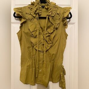 AZIZ Ruffled Top Chartreuse